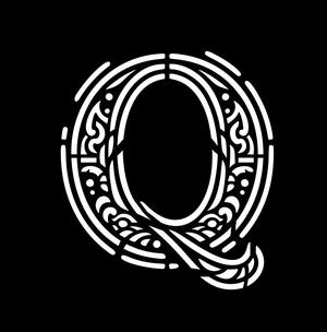 Frottage creation: letter Q (version 4)