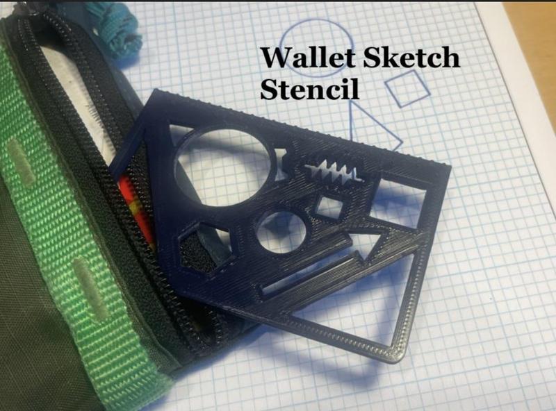 Wallet Sketch Stencil