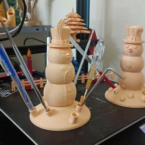 Snowman Pen holder - Bird man holder