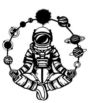 Astronaut with Orbiting Planets Wall Art
