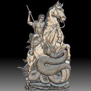 Saint George coin bas-relief cnc stl