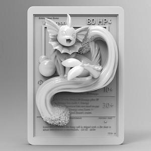 Vaporeon 3D Printable Pokémon Card; Pokemon TCG