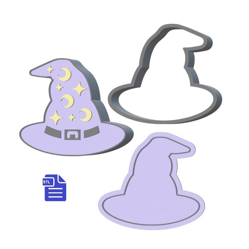 3pc Wizard Hat Bath Bomb Push Mold