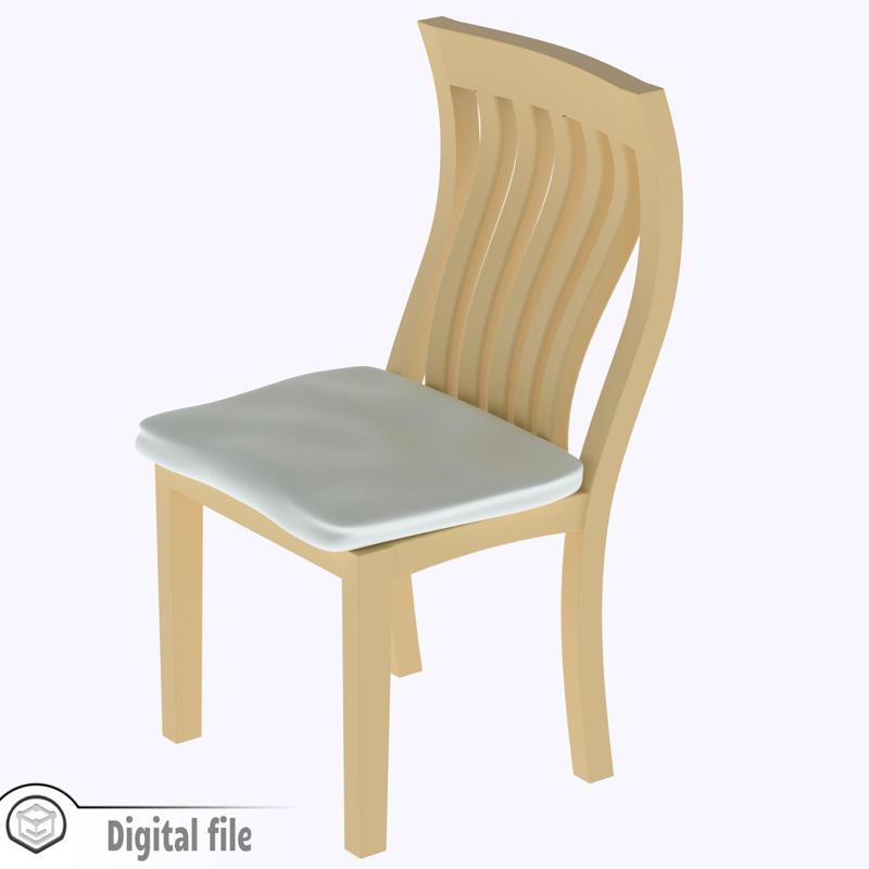 1:12 miniature Modern chair with pillow #2