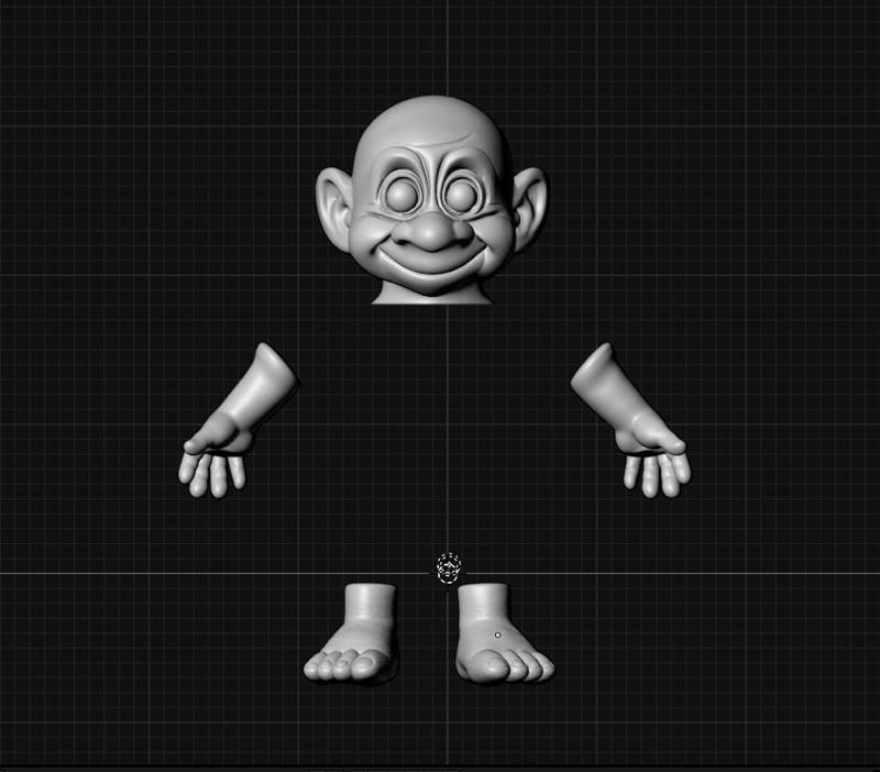 Classic Troll Doll 3D Model – Head, Arms & Legs STL Set