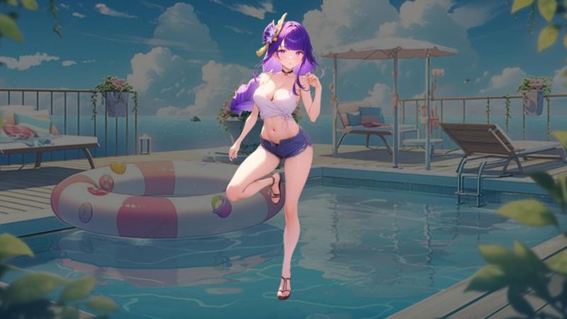 Raiden Shogun with summer Outfit!