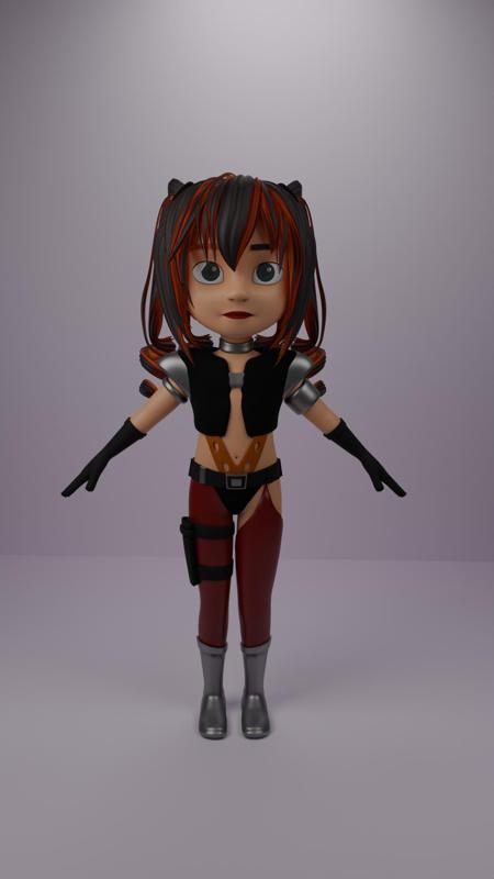 sci-fi female cartoon character