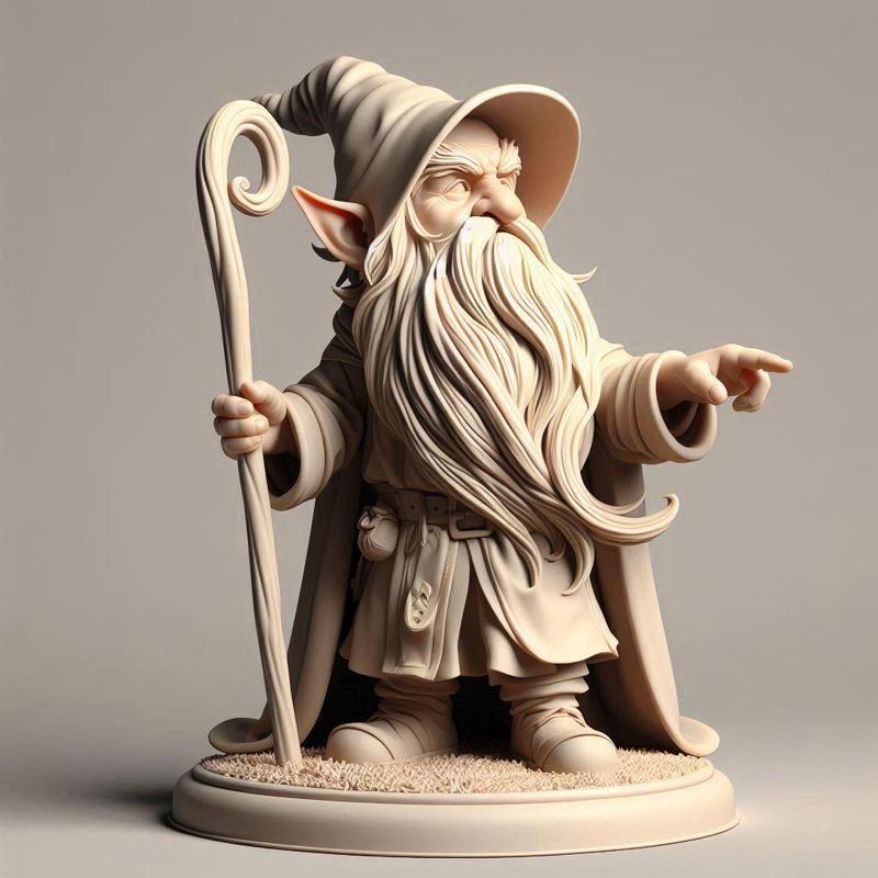 411 Fairy Tale Gnome - Full-Body Figurine on Base, statue, statue, 3d print, magic, collectible, creature, dinosaur, sculpture, bear, monkey, witch, fairy, serpent, cat, fantasy, art, wooden, dragon