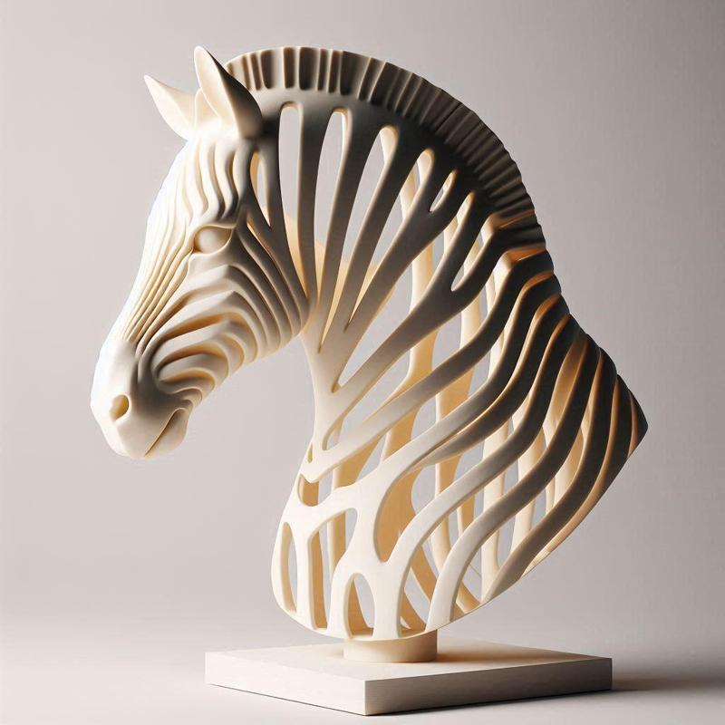 529 Hollow Zebra with Cutout Stripes - 3D Model, creature, dinosaur, sculpture, troll, monkey, witch, werewolf, pug, serpent, dragon, dnd, cat, monster hunter, dog, totem, totemic