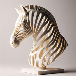 529 Hollow Zebra with Cutout Stripes - 3D Model, creature, dinosaur, sculpture, troll, monkey, witch, werewolf, pug, serpent, dragon, dnd, cat, monster hunter, dog, totem, totemic