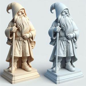 399 Fairy Tale Gnome - Full-Body Figurine on Base, 3d model, statue, 3d print, magic, collectible, creature, dinosaur, sculpture, bear, monkey, witch, fairy, serpent, cat, fantasy, art, wooden, dragon