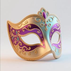713 Venetian Carnival Mask Color 3D Model, magic, dragon, serpent, mask, gnome, gorgon, venetian carnival, wild, fox, monster, cat, fair, witch, werewolf, horror, beast, snake, troll, skeleton dance