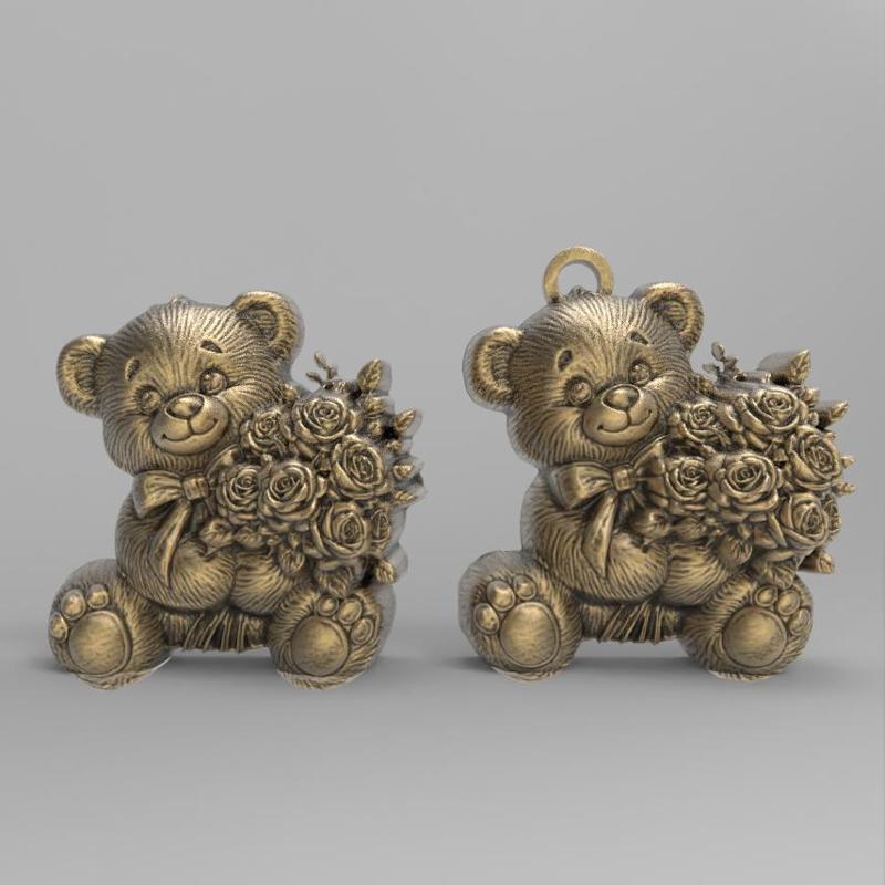 valentineas teddy with flowers