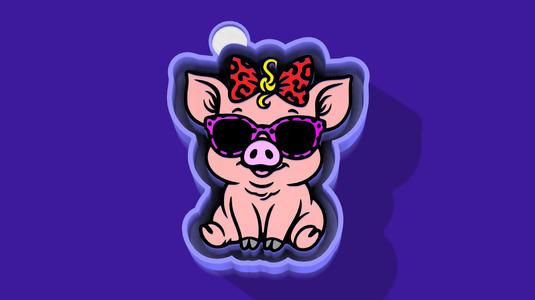 😎🐷 Stylish Pig – Freshie, Keychain, Resin & Candle Mold