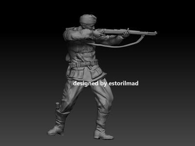 WW2 GERMAN SS SOLDIER SHOOTING