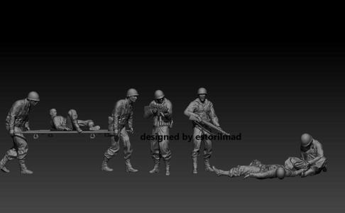 WW2 PACK 7 WOUNDED AMERICAN SOLDIERS AND RESCUE
