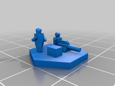 Low poly WW2 6mm game pieces v1