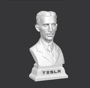 Nikola Tesla Bust Remix – 3D Printable Sculpture STL (With & Without Name)