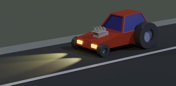 Low poly dragster car