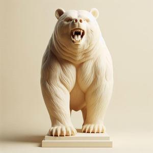 404 Minimalist Upright Snarling Bear Statue