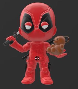 Suporte Alexa Echo Dot 4a e 5a Geração Deadpool Com Urso Versão 2