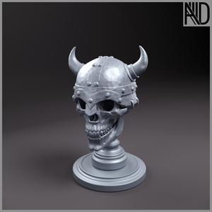 Keychain, sculpture, skull in helmet v2