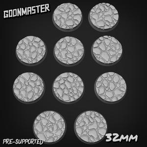 CobbleStone Bases / Toppers 32mm Round x 10