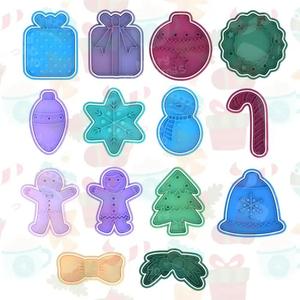 Christmas elements cookie cutter set of 14