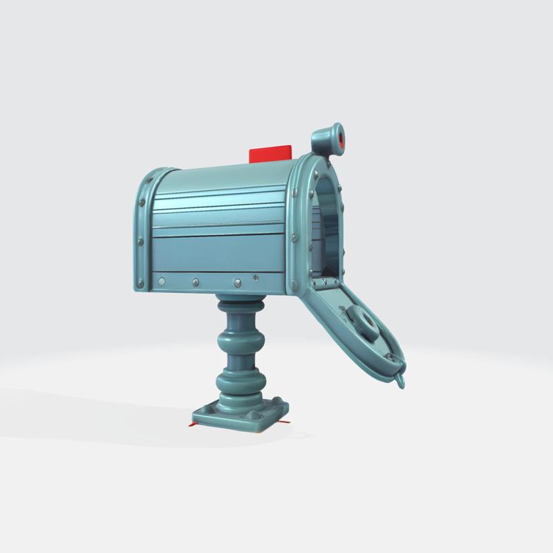 Retro Futuristic Metal Mailbox