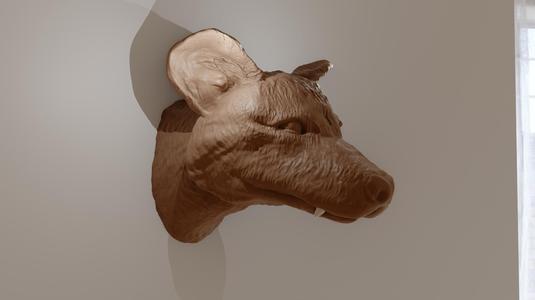 Tasmanian tiger dog head wall mount stl