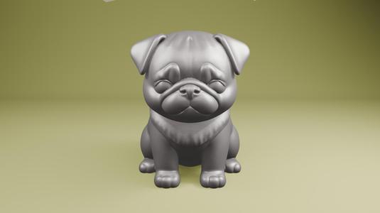 Kawaii Pug STL – Cute 3D Printable Cartoon Pug Dog Figurine for Pet Lovers