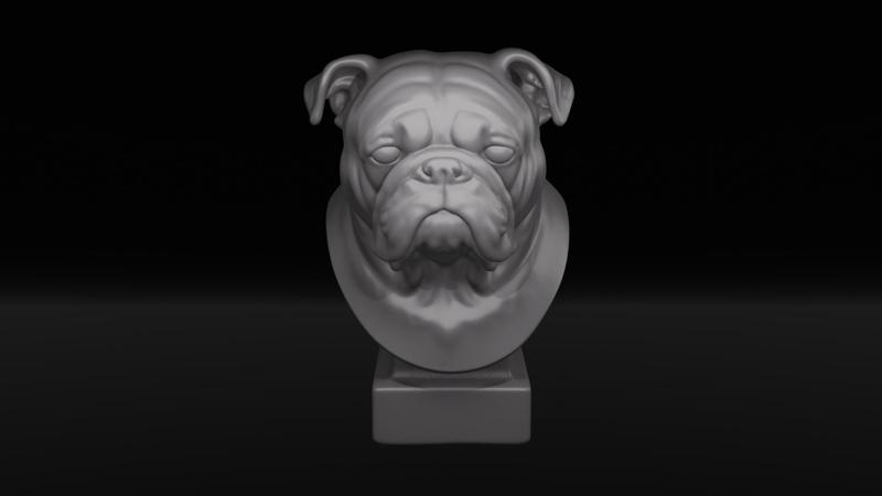 French Bulldog Bust 3D Model – Cute Frenchie Dog Head STL File for 3D Printing V2