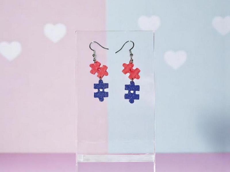 Puzzles love earrings
