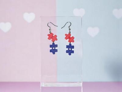 Puzzles love earrings