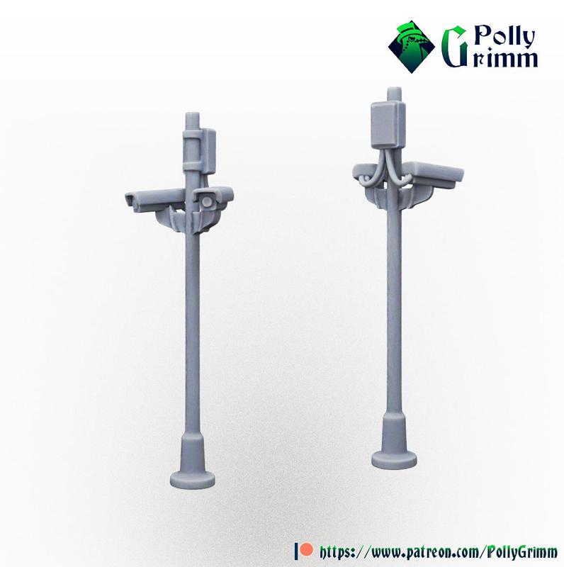 Tabletop sci-fi miniature. Security Camera Pole