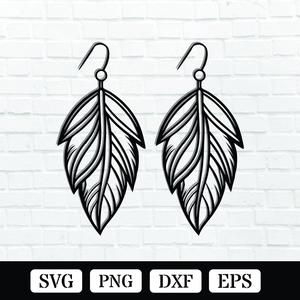Feather Earring Laser Cut SVG