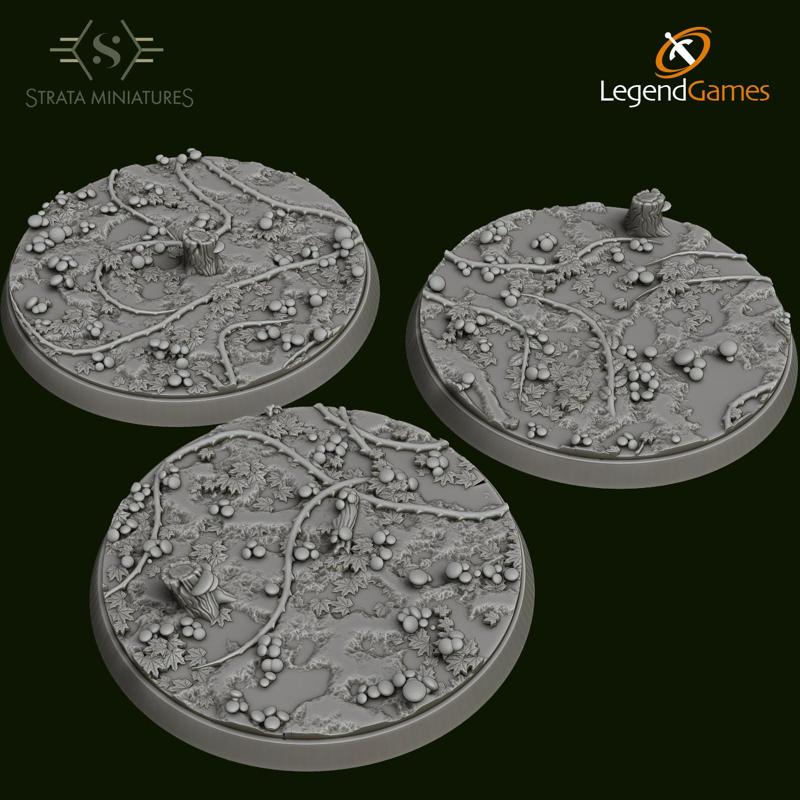 Strata Miniatures - Mushroom Forest Bases 60mm Round x3