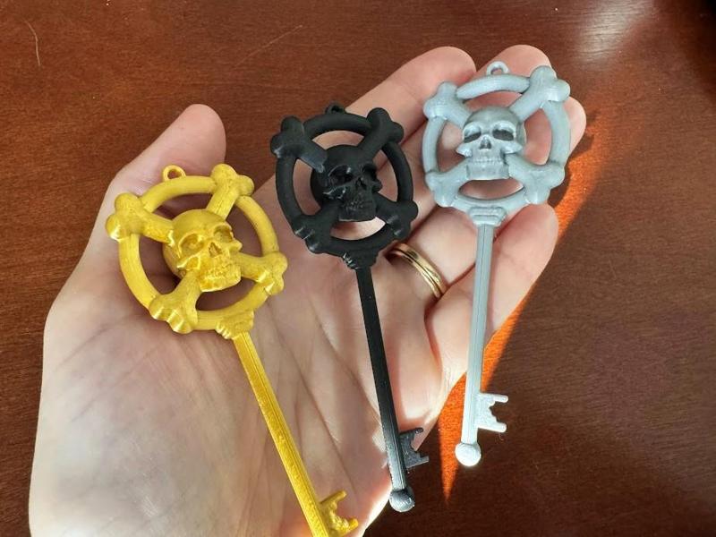 Skeleton Key with Skull and Crossbones for Dungeon or Pirate Treasure