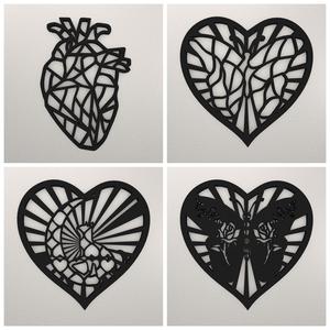 Heart Wall Decoration Set of 4 WASET7 Bundle