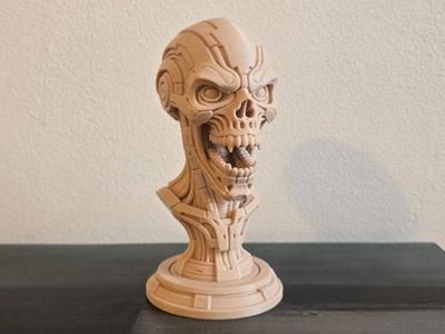 Biomechanical Robot Skull Bust 