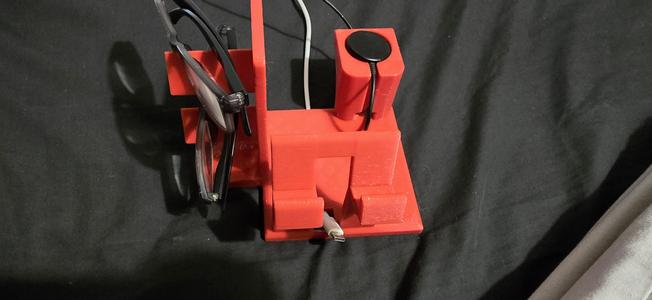 Glass, phone and watch stand