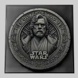 Star Wars Luke Skywalker 3d printer relief medallion stone tablet obj stl