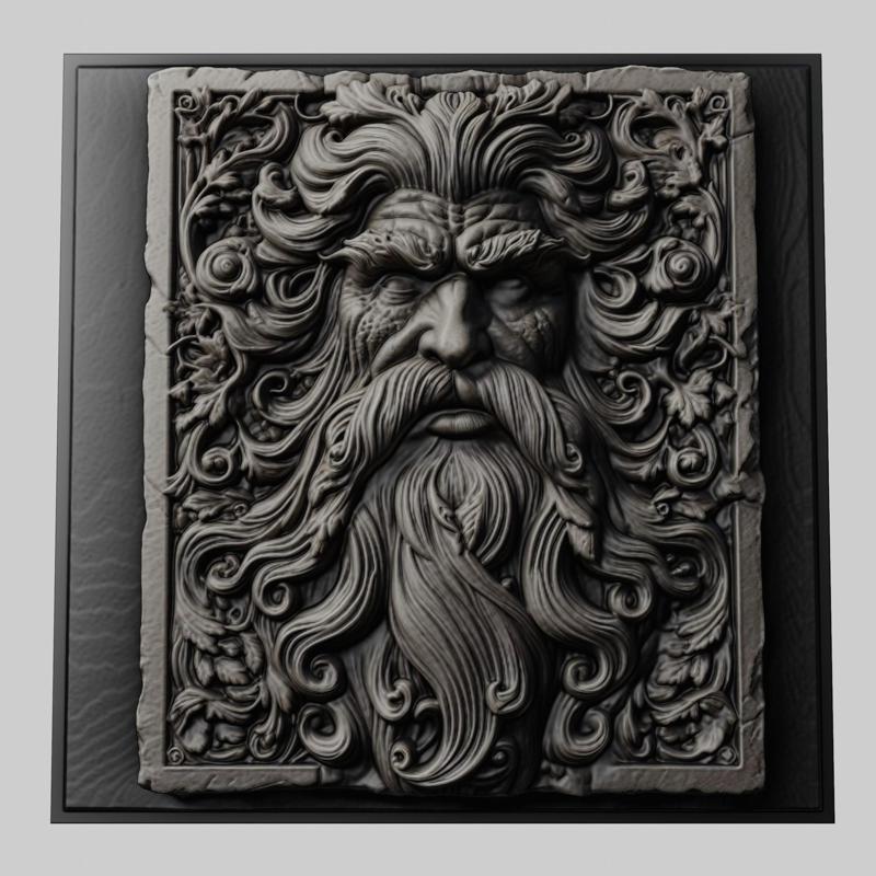 Lord of Rings Sauron Treebeard 3d printer relief medallion stone tablet obj stl