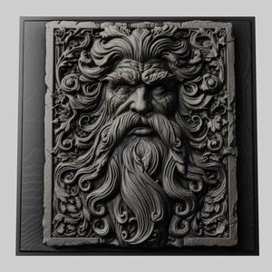 Lord of Rings Sauron Treebeard 3d printer relief medallion stone tablet obj stl