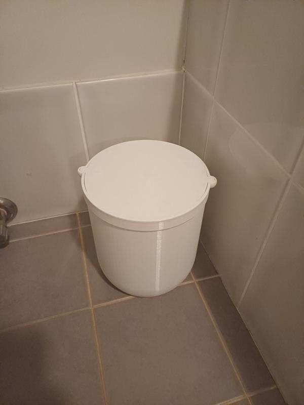 Trash can (rubbish bin) with self closing lid