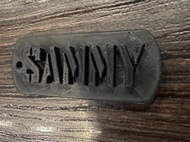 Sammy Dog Tag Nametag