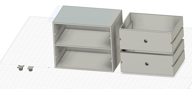 2 Drawer Desk Organizer With Threaded Handles
