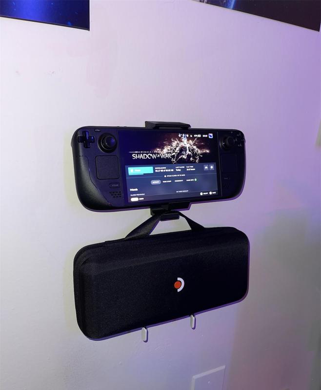 Steam deck wall mount with hook and vent holes