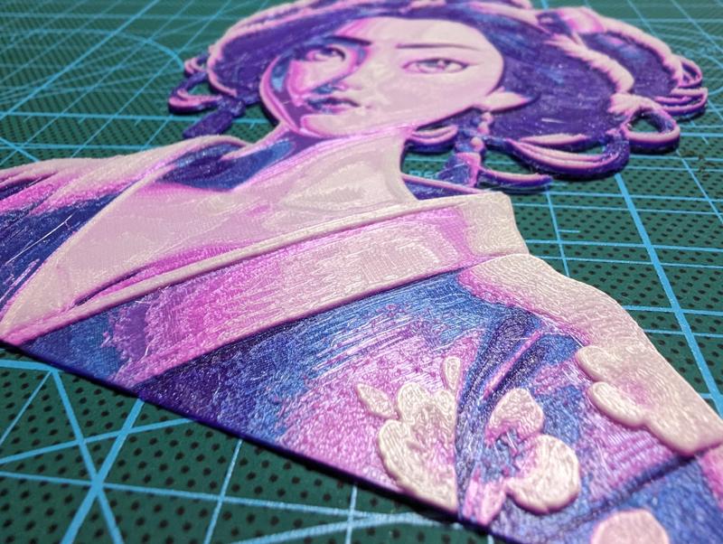 HueForge - Geisha, Modern Disney Style (AI Art)