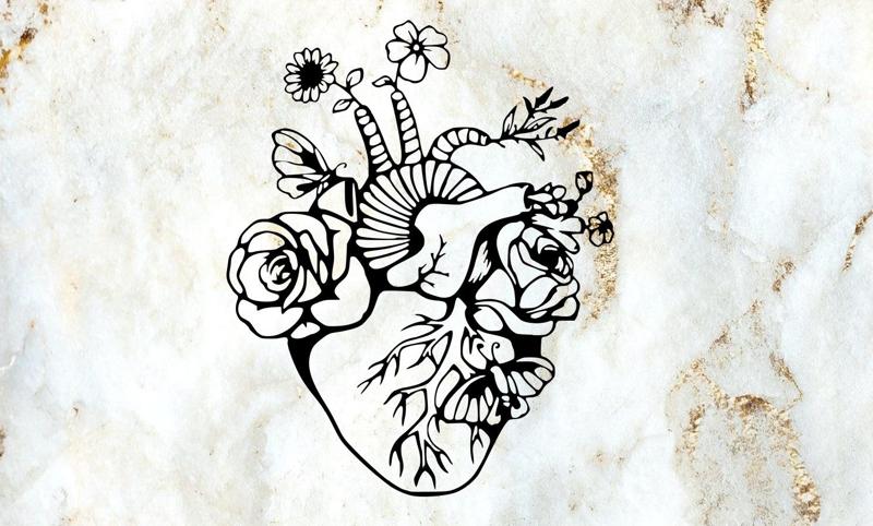 heart of flowers wall decoration wall mural picture mascot wall art